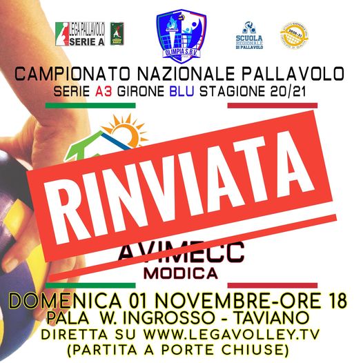 Sei atleti di Efficienza Energia Galatina positivi al Covid-19, rinviato l'incontro con il Modica