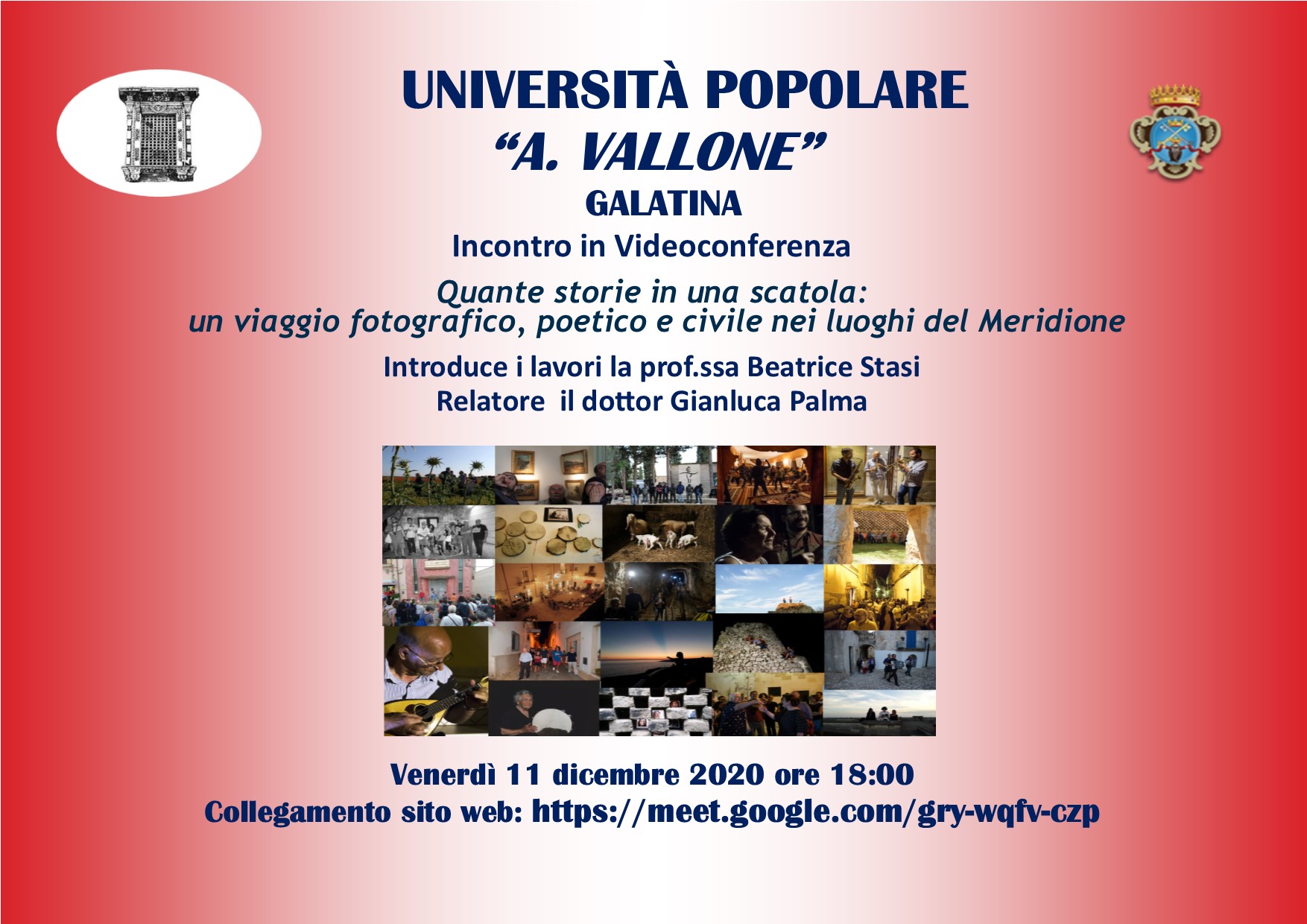 All'Università Popolare la videoconferenza di Gianluca Palma, custode della “Scatola di Latta” All'Università Popolare la videoconferenza di Gianluca Palma, custode della “Scatola di Latta”