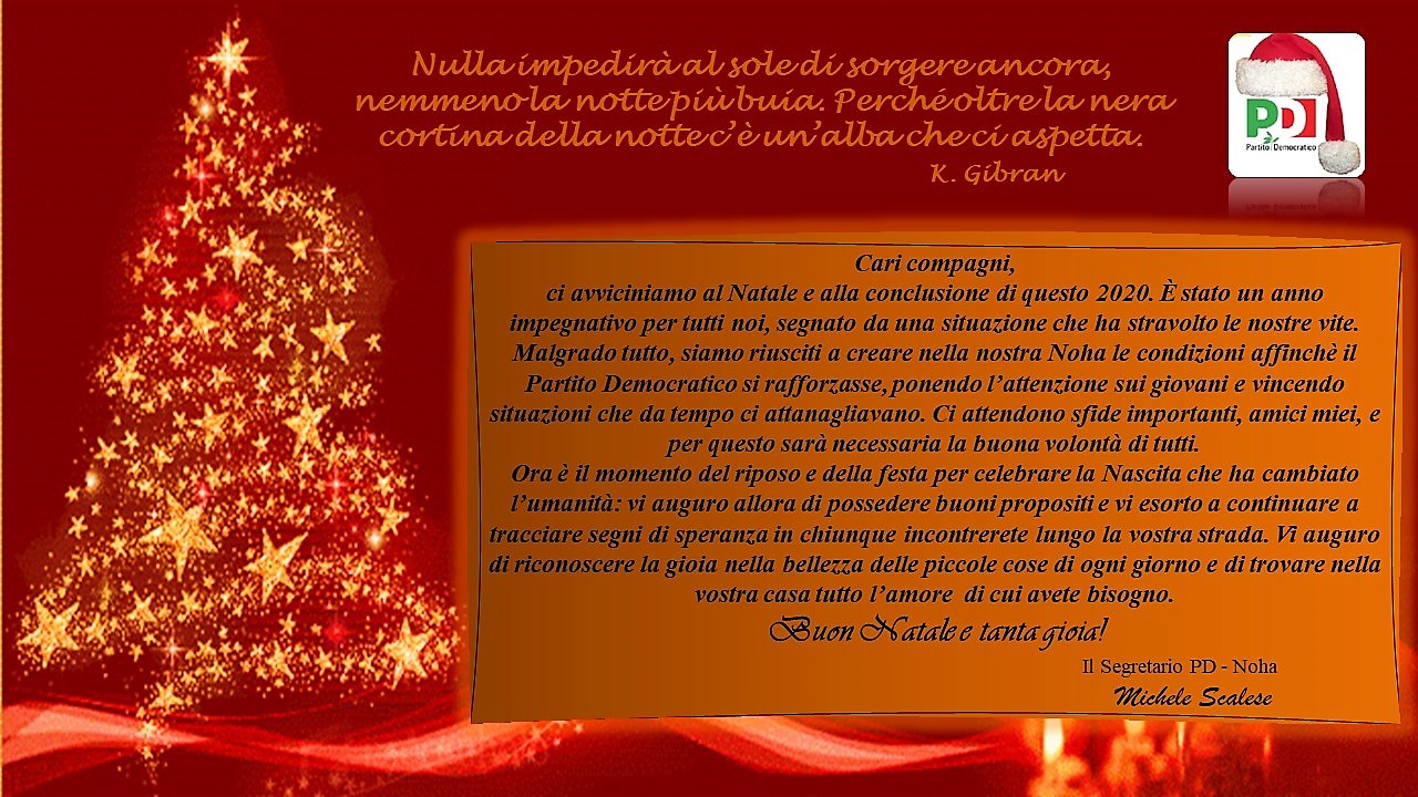 Buon Natale dal PD di Noha Buon Natale dal PD di Noha