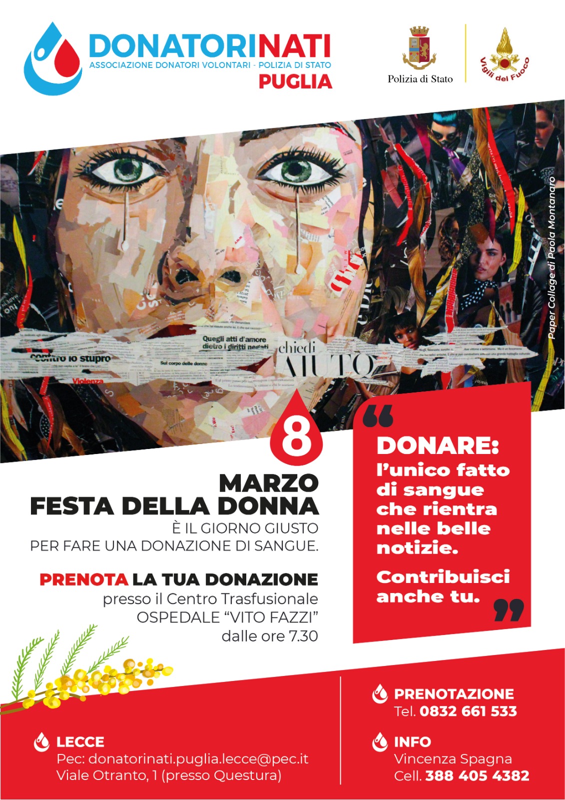 Per l’8 marzo a Lecce “La donazione di sangue si tinge di rosa” Per l’8 marzo a Lecce “La donazione di sangue si tinge di rosa”