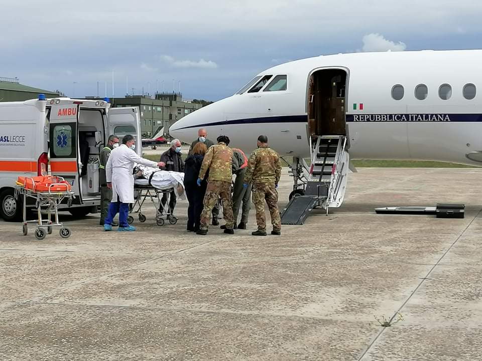 Volo sanitario da Galatina a Trieste per trasferire un ventisettenne in pericolo di vita