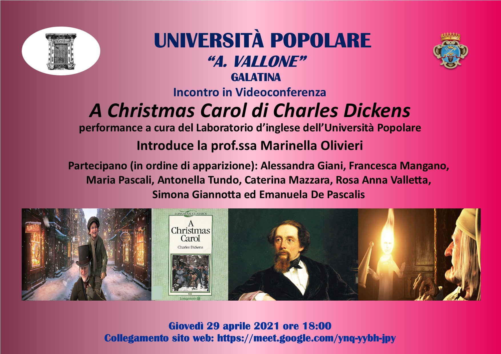 "A Christmas Carol" all'Università Popolare "Aldo Vallone" di Galatina