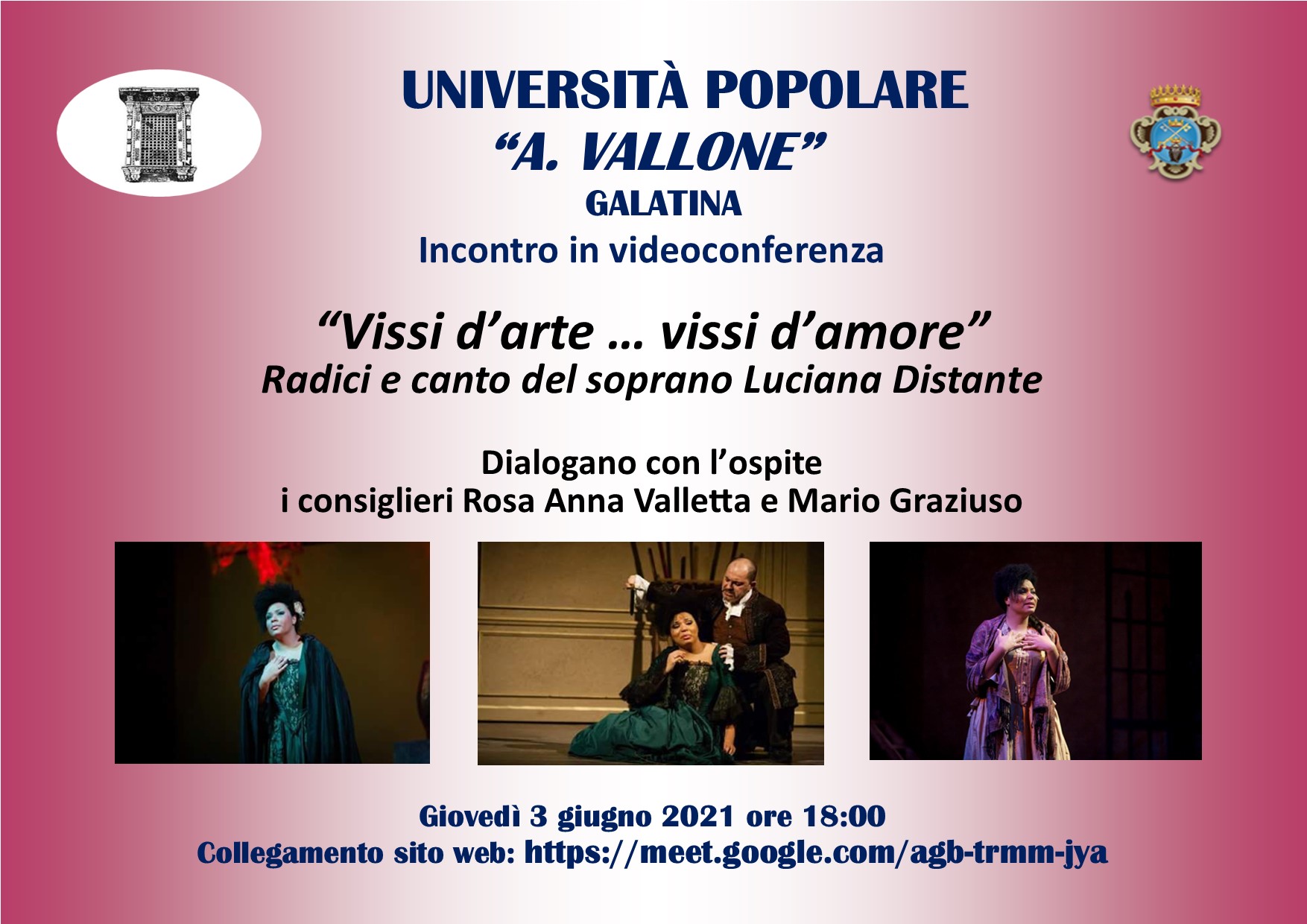 “Vissi d’arte … vissi d’amore. Radici e canto del soprano Luciana Distante” 