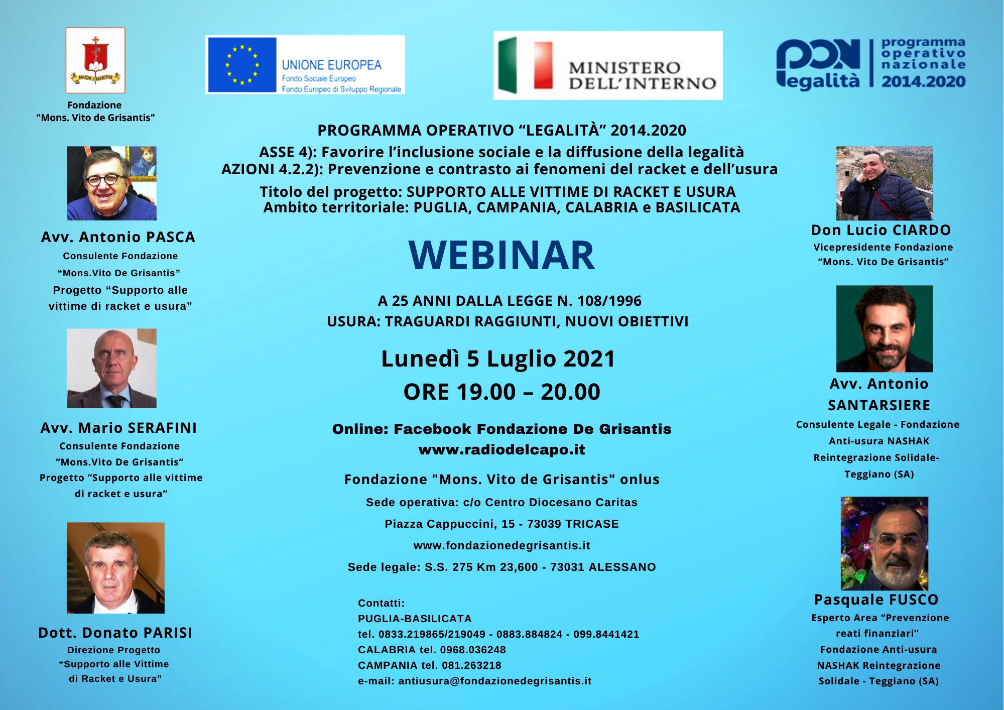Lotta all'usura: un seminario online della Fondazione De Grisantis Lotta all'usura: un seminario online della Fondazione De Grisantis
