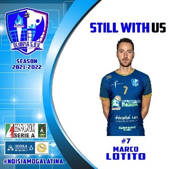 Marco Lotito sempre capitano di Olimpia Sbv Galatina Marco Lotito sempre capitano di Olimpia Sbv Galatina