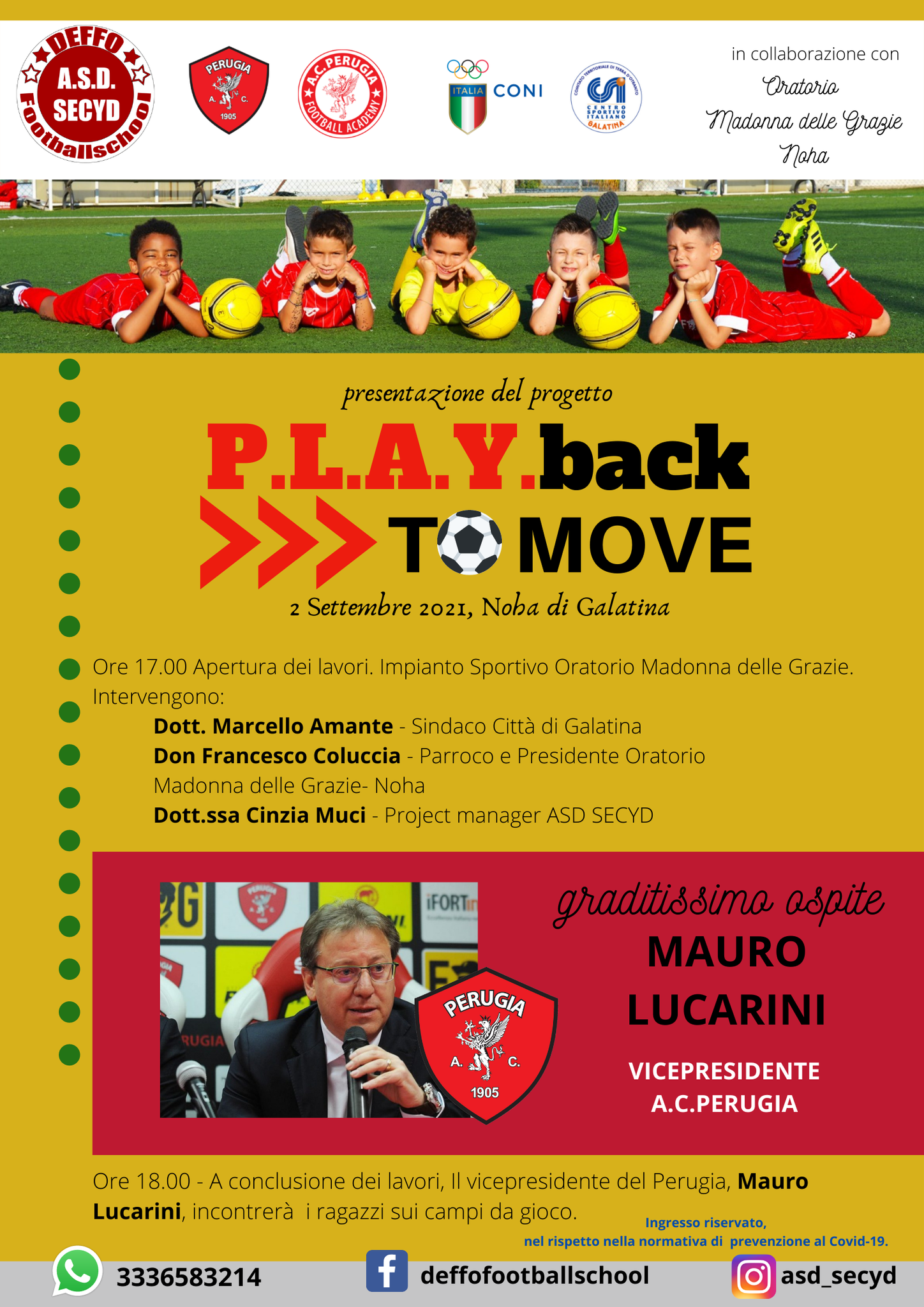 Il presidente del Perugia a Noha per il P.L.A.Y.back TO MOVE Il presidente del Perugia a Noha per il P.L.A.Y.back TO MOVE