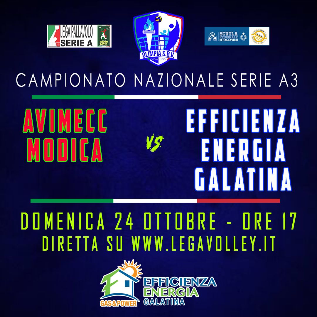 Efficienza Energia Galatina a Modica per provare a vincere Efficienza Energia Galatina a Modica per provare a vincere