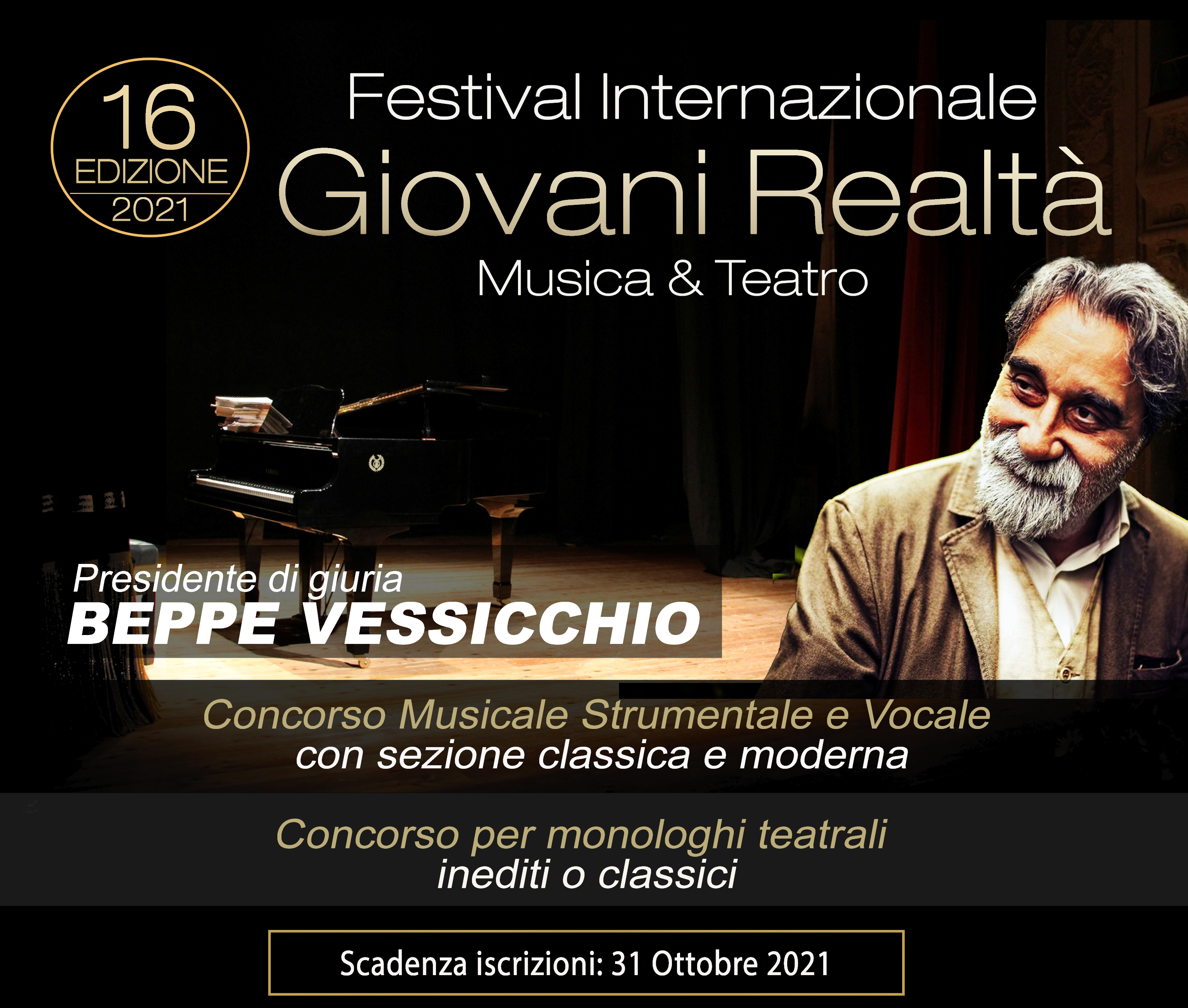 A Galatina Beppe Vessicchio per la XVI edizione del “Festival Internazionale Giovani Realtà” A Galatina Beppe Vessicchio per la XVI edizione del “Festival Internazionale Giovani Realtà”