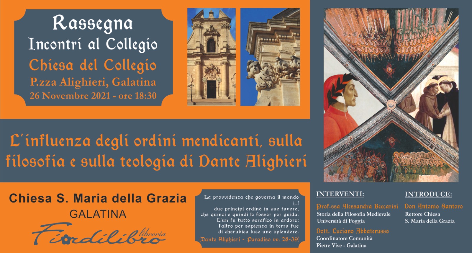 Incontri al Collegio: un appuntamento dedicato a Dante Alighieri