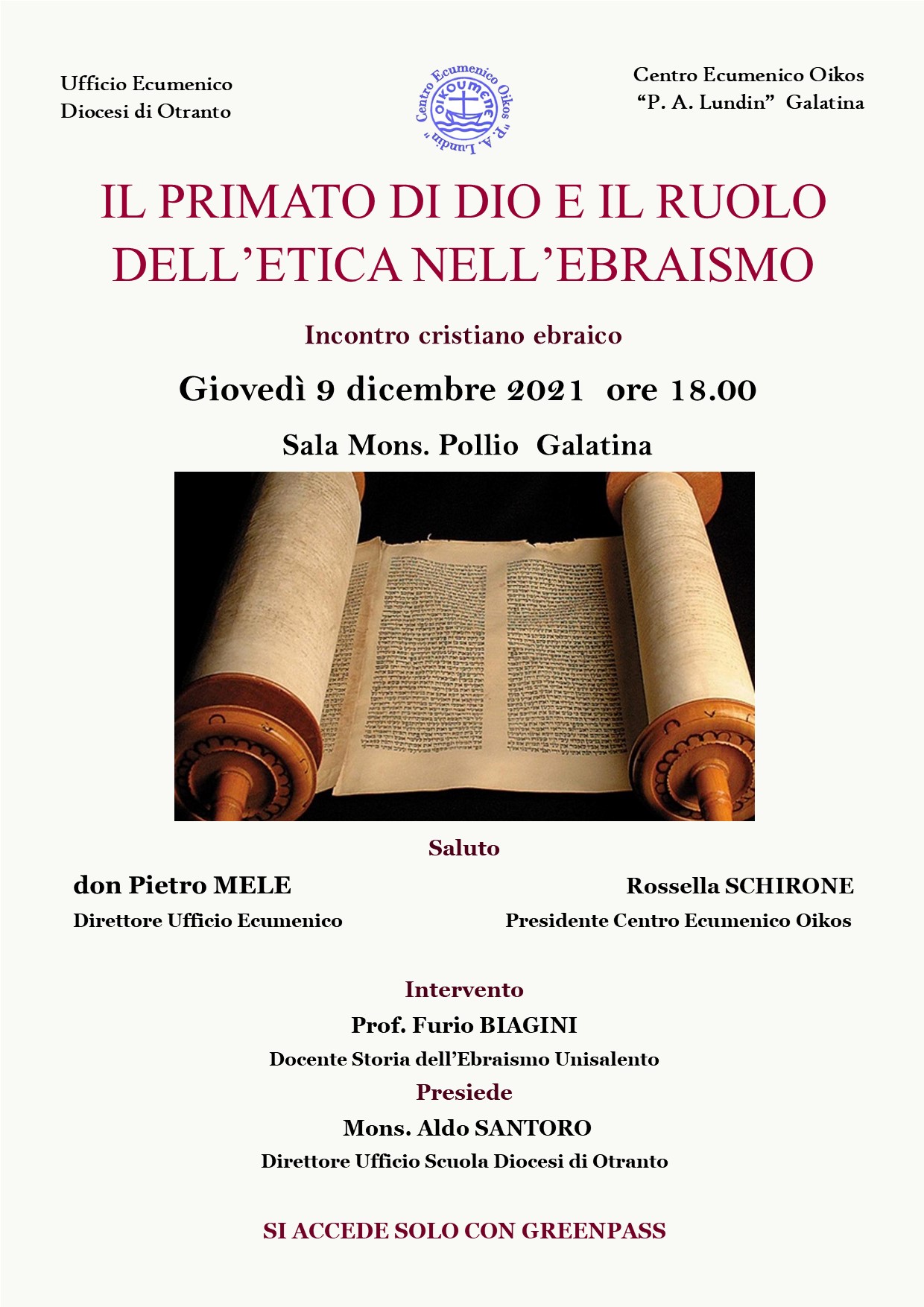"Il primato di Dio e il ruolo dell'etica nell'ebraismo" "Il primato di Dio e il ruolo dell'etica nell'ebraismo"