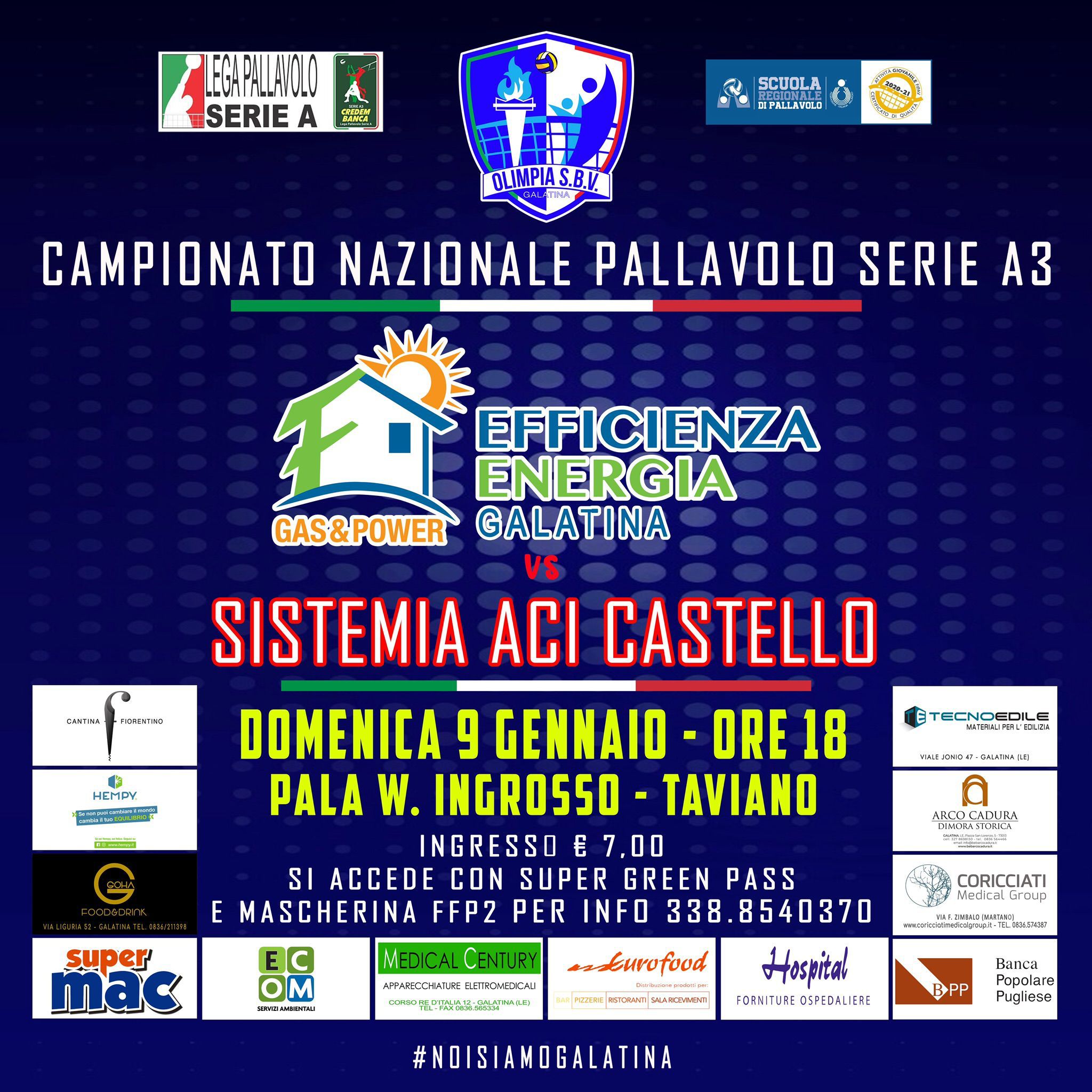 Efficienza Energia Galatina obbligata a vincere contro l'Aci Castello Efficienza Energia Galatina obbligata a vincere contro l'Aci Castello