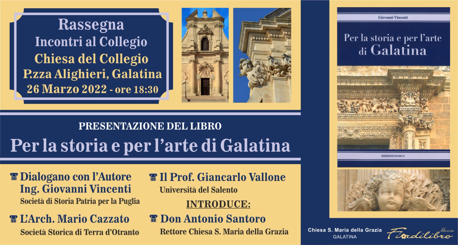 Giovanni Vincenti presenta “Per la storia e per l’arte di Galatina” 