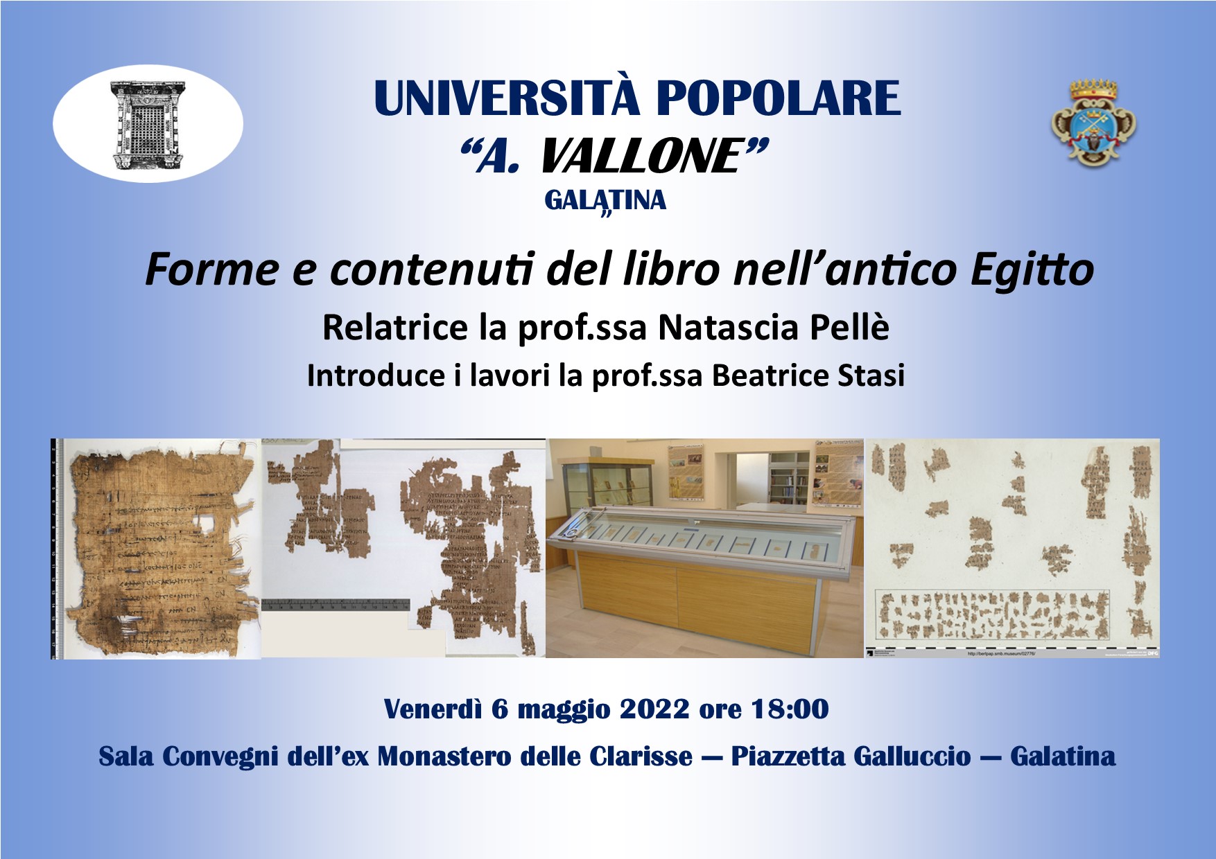 “Forme e contenuti del libro nell'Antico Egitto” “Forme e contenuti del libro nell'Antico Egitto”