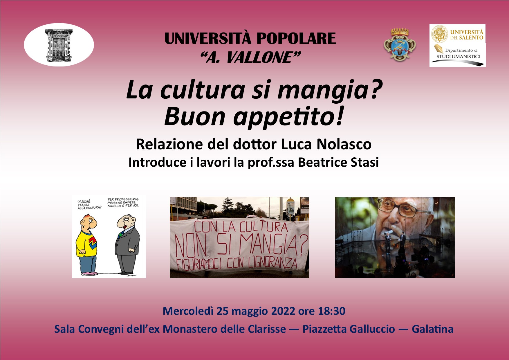 La cultura si mangia? Buon appetito!