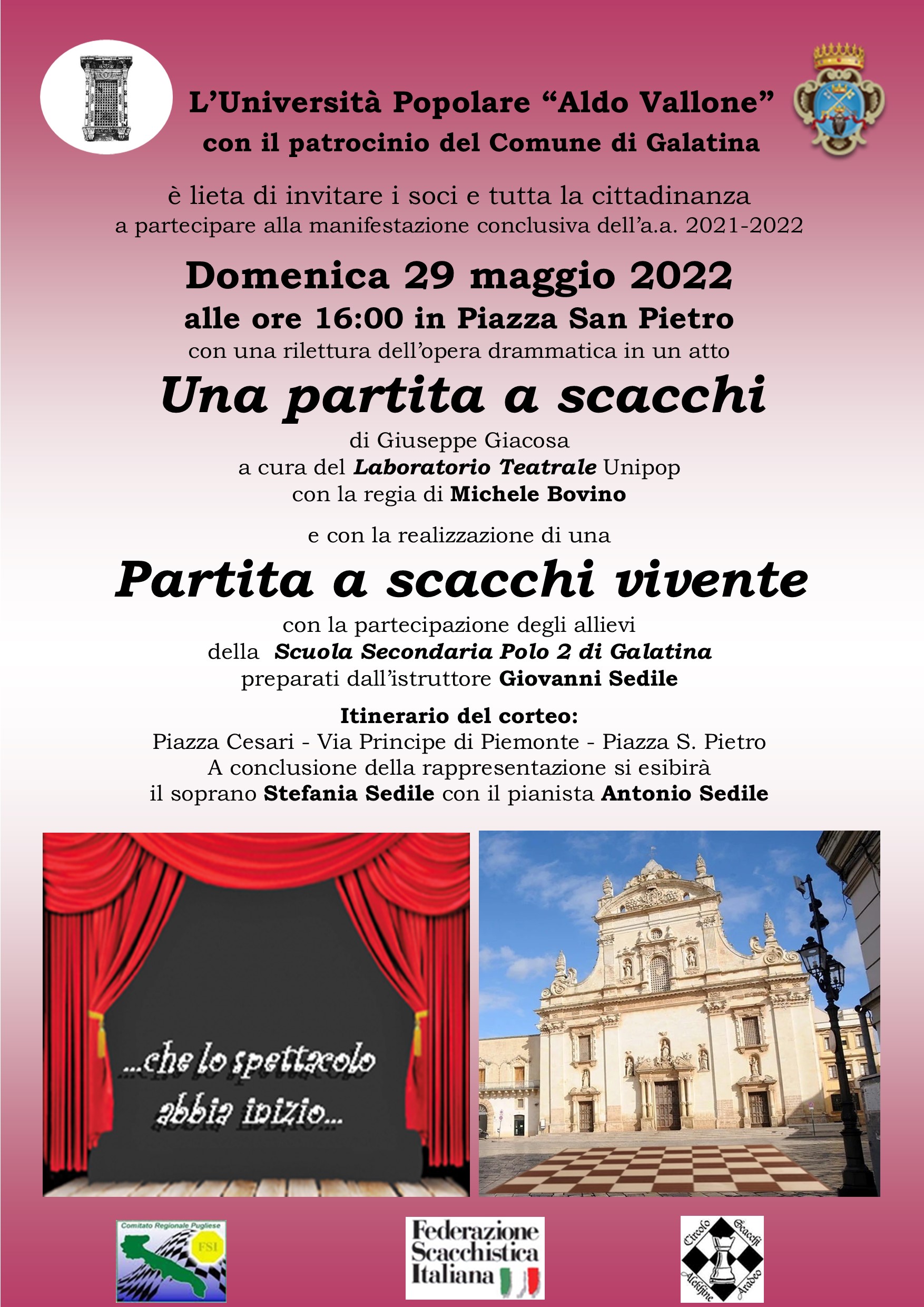 Una partita a scacchi vivente in Piazza San Pietro a Galatina