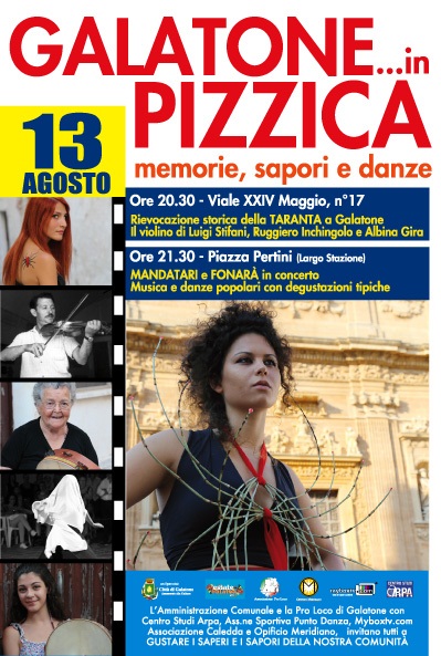 'Galatone ...in pizzica', "la taranta è arrivata da noi prima che a Melpignano" 'Galatone ...in pizzica', "la taranta è arrivata da noi prima che a Melpignano"