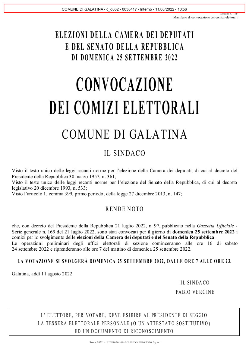 Il Sindaco di Galatina convoca i comizi elettorali ma è buio sui candidati