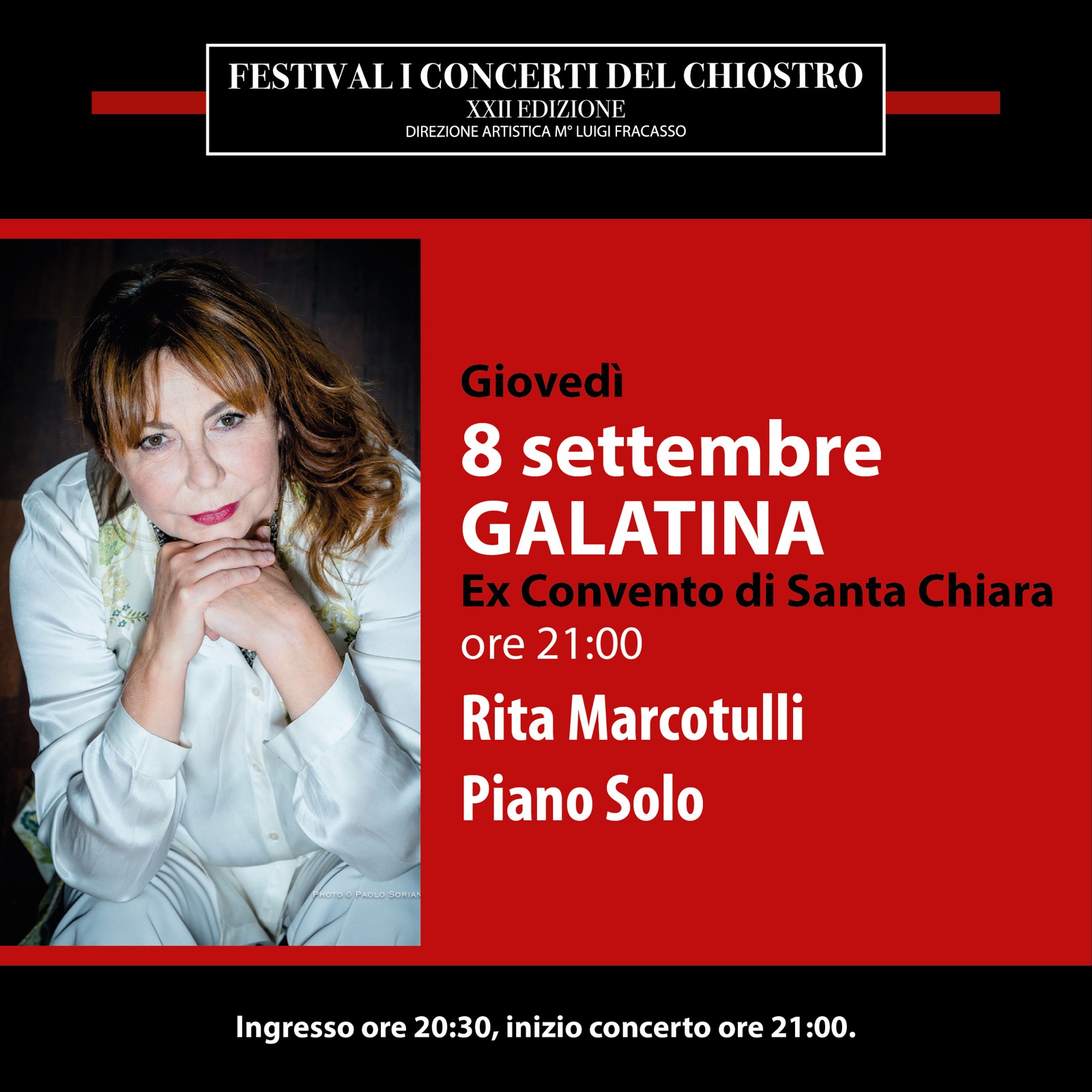 I Concerti del Chiostro aprono a Galatina con la pianista Rita Marcotulli I Concerti del Chiostro aprono a Galatina con la pianista Rita Marcotulli