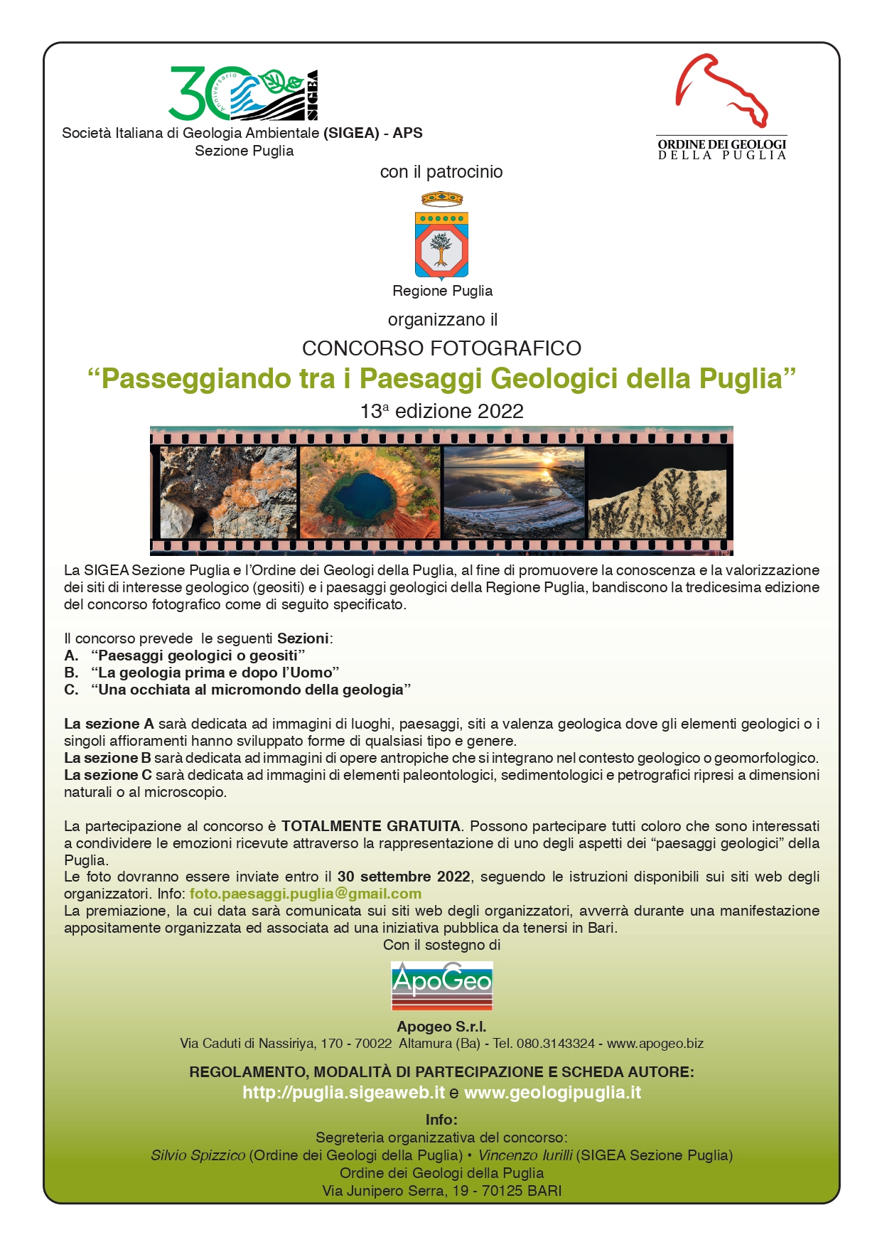 “Passeggiando tra i paesaggi geologici della Puglia”, un concorso fotografico