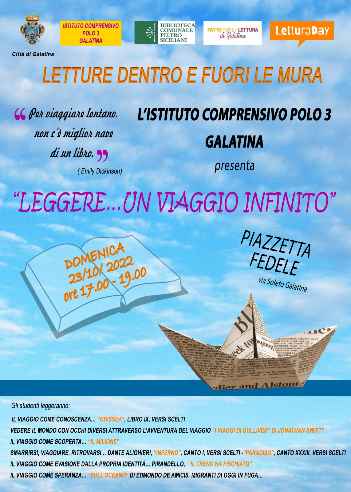 “Lettura dentro e fuori le mura” “Lettura dentro e fuori le mura”