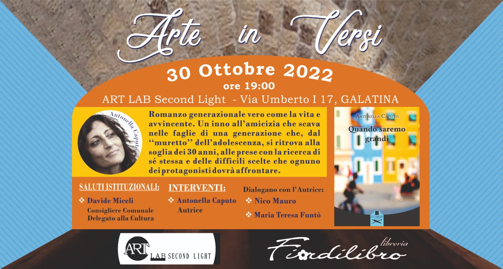 "Quando saremo grandi" apre "Arte in versi" "Quando saremo grandi" apre "Arte in versi"