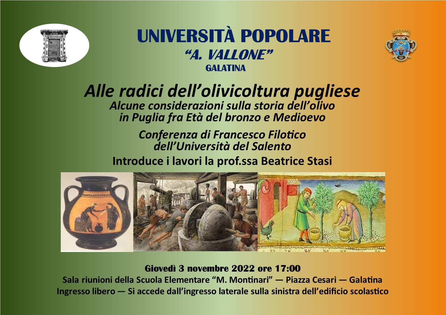 “Alle radici dell’olivicoltura pugliese. Alcune considerazioni sulla storia dell’olivo in Puglia fra Età del bronzo e Medioevo” “Alle radici dell’olivicoltura pugliese. Alcune considerazioni sulla storia dell’olivo in Puglia fra Età del bronzo e Medioevo”