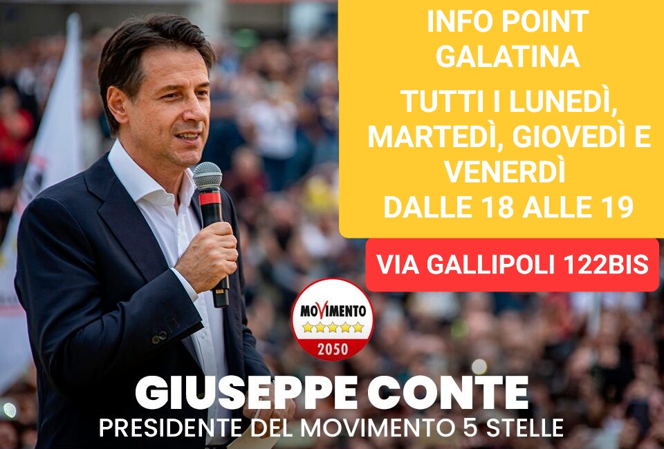 I giorni di apertura dell'Info Point del M5s Galatina I giorni di apertura dell'Info Point del M5s Galatina