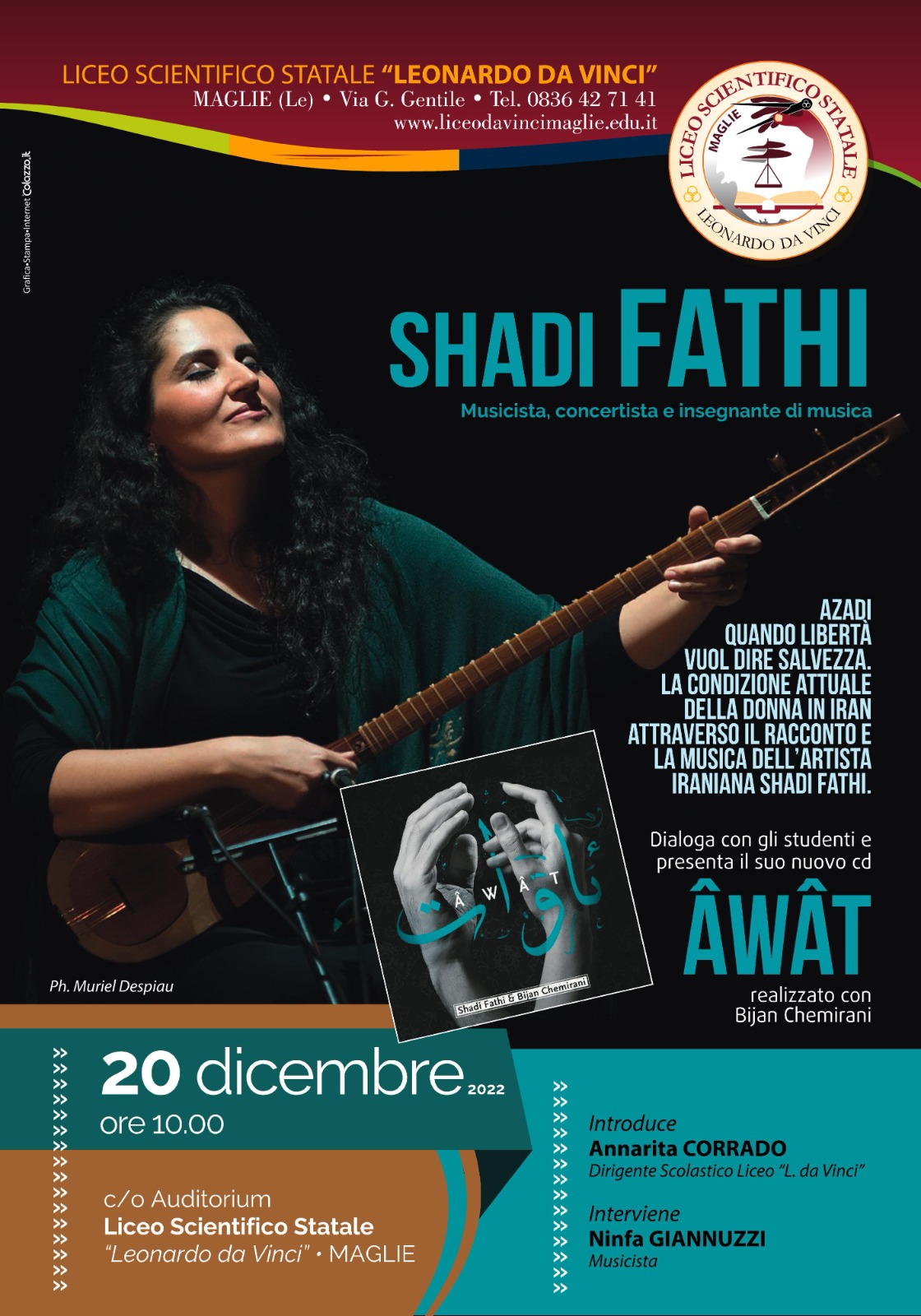 L’artista iraniana Shadi Fathi al da Vinci di Maglie L’artista iraniana Shadi Fathi al da Vinci di Maglie