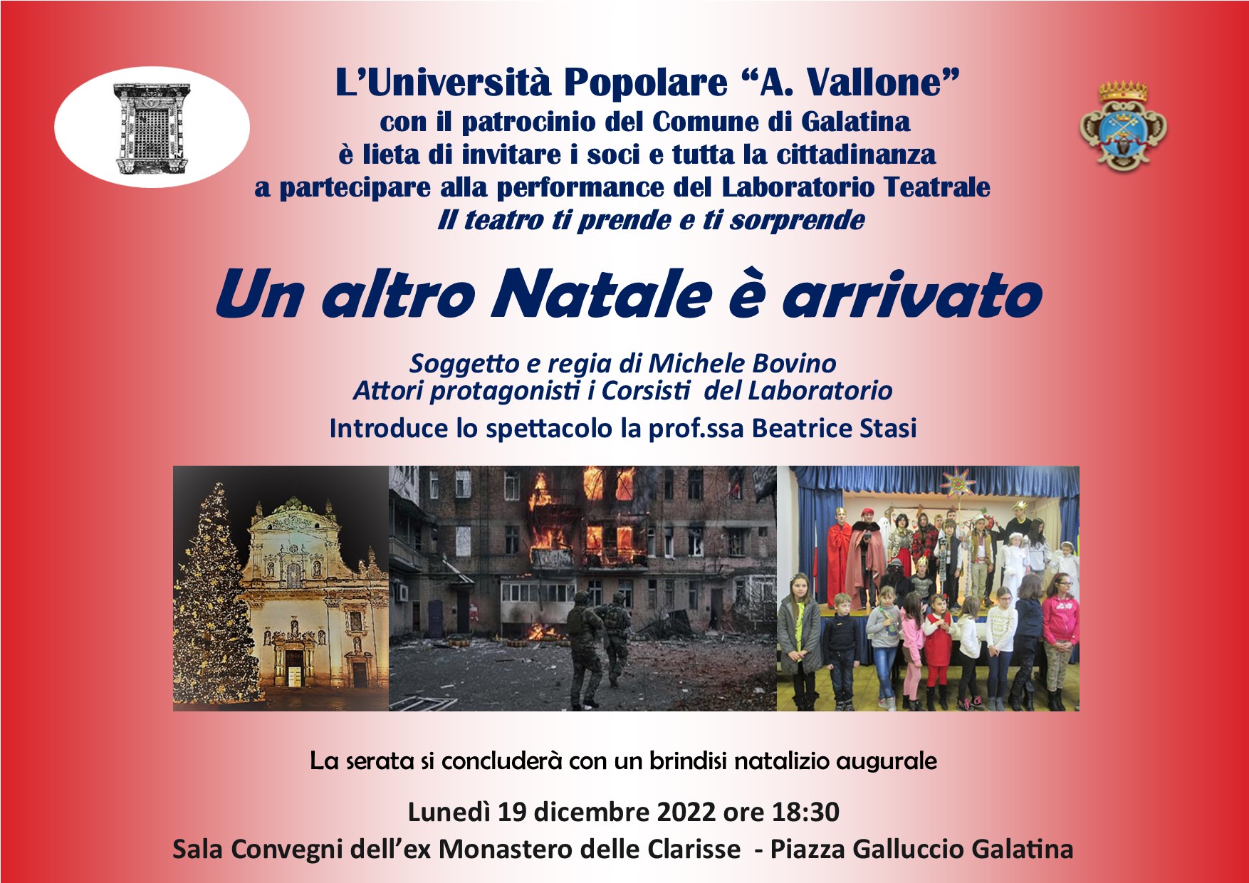 “Un altro Natale è arrivato” all'Università Popolare di Galatina “Un altro Natale è arrivato” all'Università Popolare di Galatina
