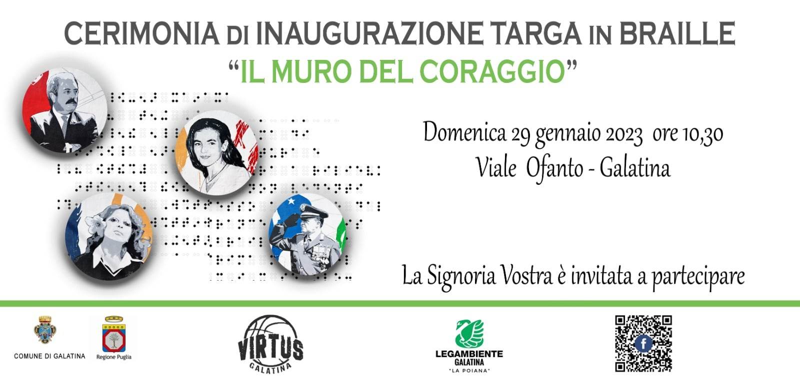 Inaugurazione della targa in Braille davanti al "Muro del coraggio" Inaugurazione della targa in Braille davanti al "Muro del coraggio"