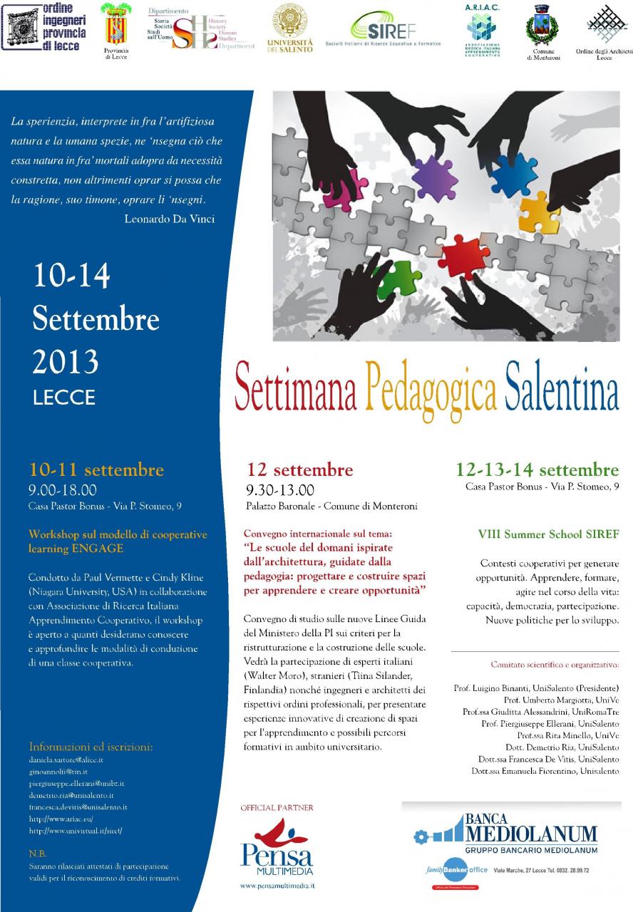 Comincia la 'Settimana pedagogica salentina'