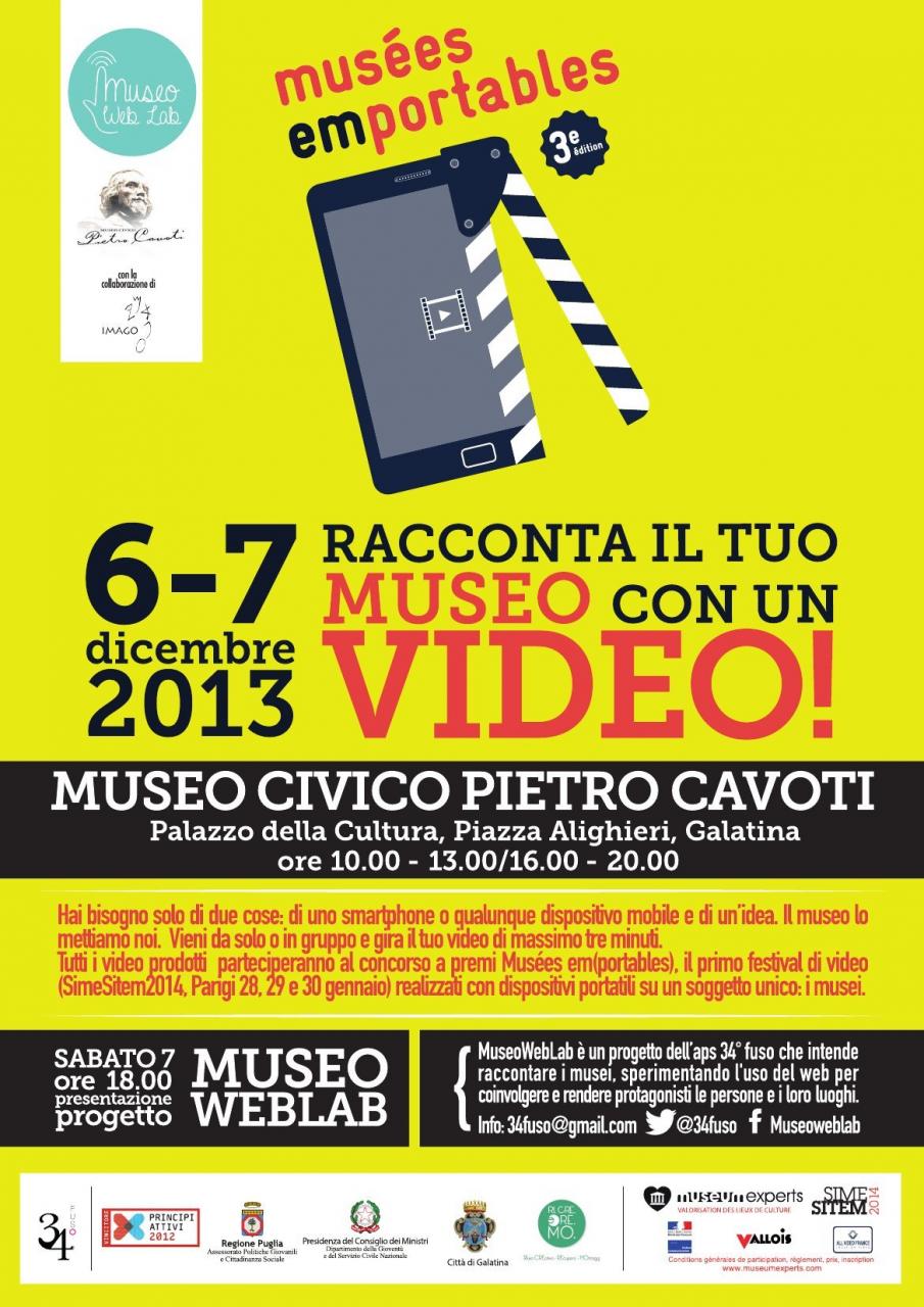 'MuseoWebLab', fai un video con il tuo telefonino e partecipa al concorso 'MuseoWebLab', fai un video con il tuo telefonino e partecipa al concorso