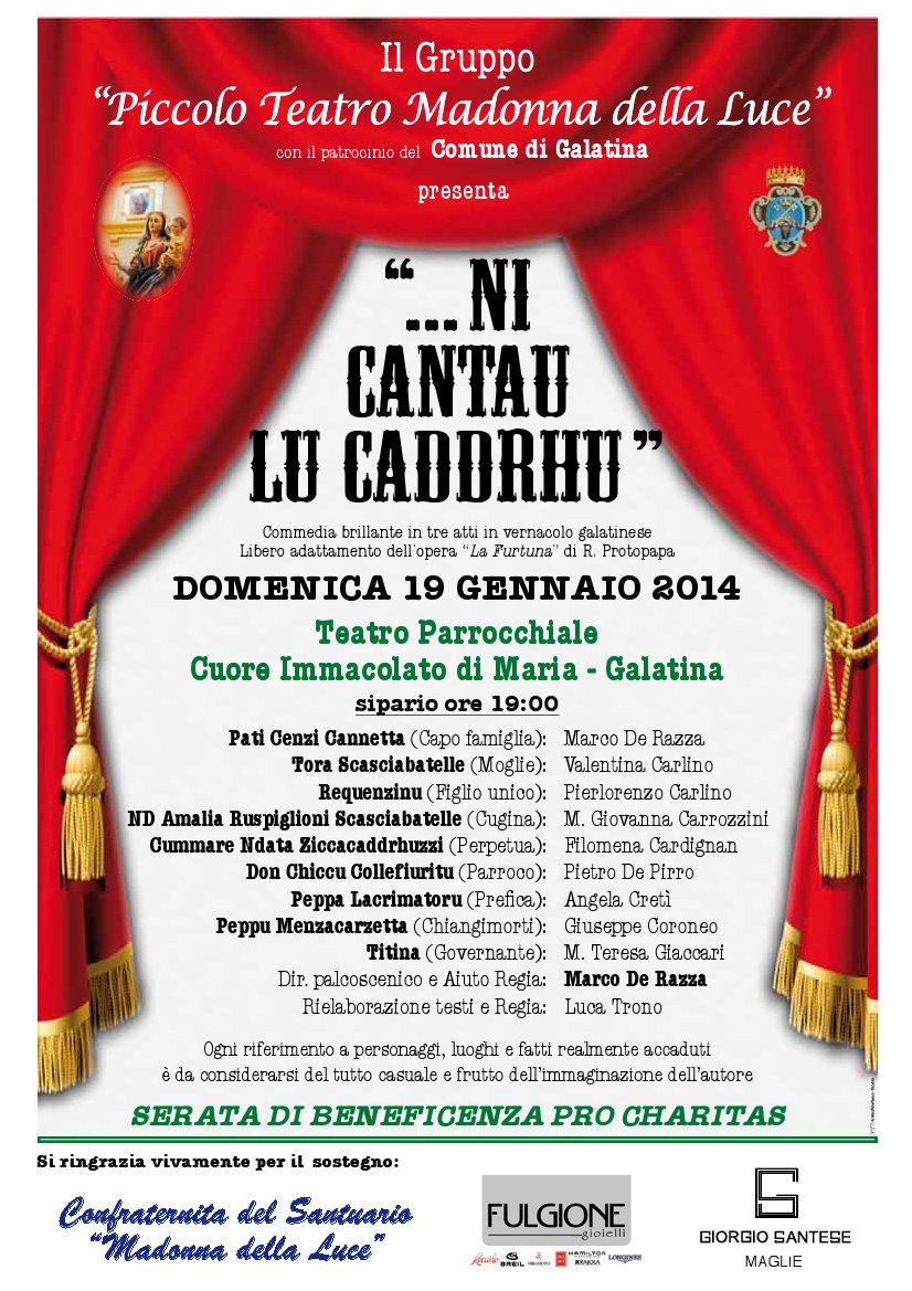 “... ni Cantau lu caddrHu” “... ni Cantau lu caddrHu”