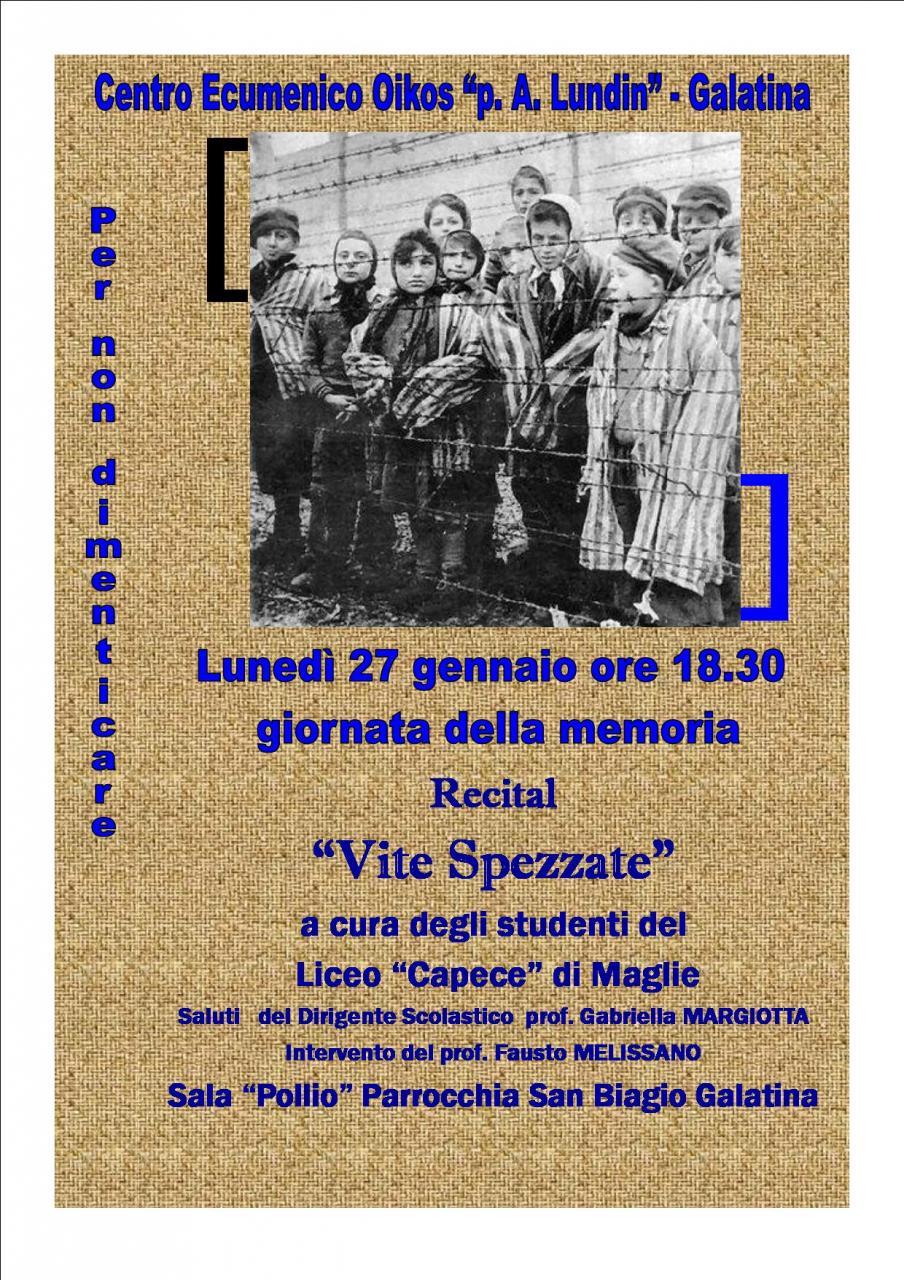 &quot;Vite spezzate&quot;, un recital del 'Capece' a San Biagio