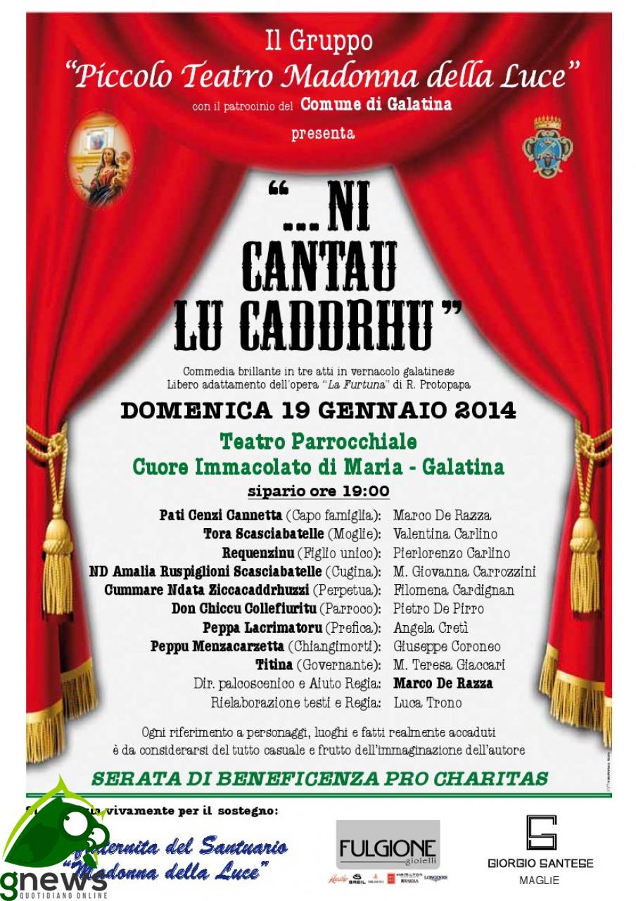  “... n i Cantau lu caddrHu”, il 9 l'ultima replica al Cuore Immacolato di Maria