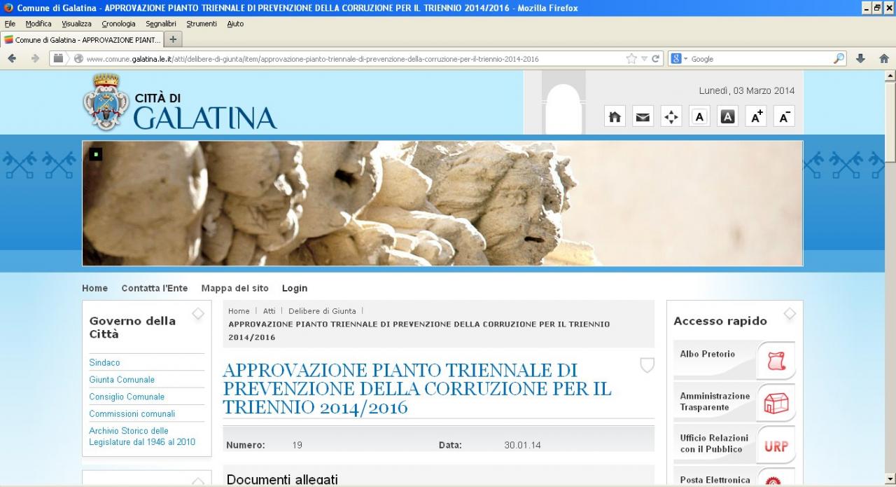 Il 'piano' di prevenzione della corruzione è proprio un 'PIANTO' Il 'piano' di prevenzione della corruzione è proprio un 'PIANTO'
