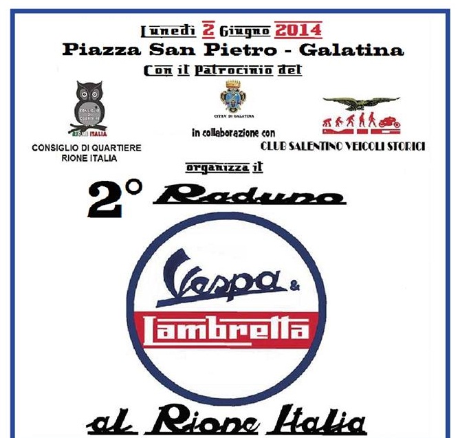 Il 2 giugno appuntamento in Piazza San Pietro per Vespe e Lambrette Il 2 giugno appuntamento in Piazza San Pietro per Vespe e Lambrette