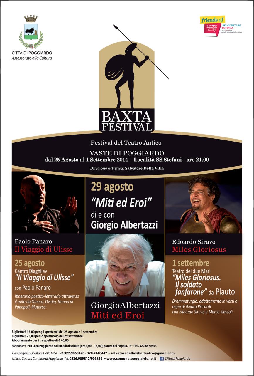 A Vaste il Festival del Teatro Antico con Giorgio Albertazzi