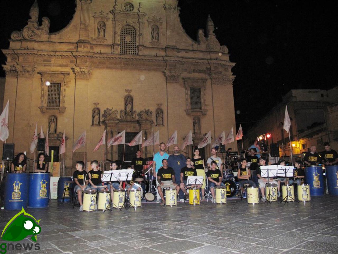L'energia del  PowerDrumEnsemble nel Palazzo della Cultura a Galatina