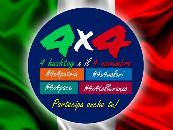 “4x4 – 4 hashtag per il 4 novembre”