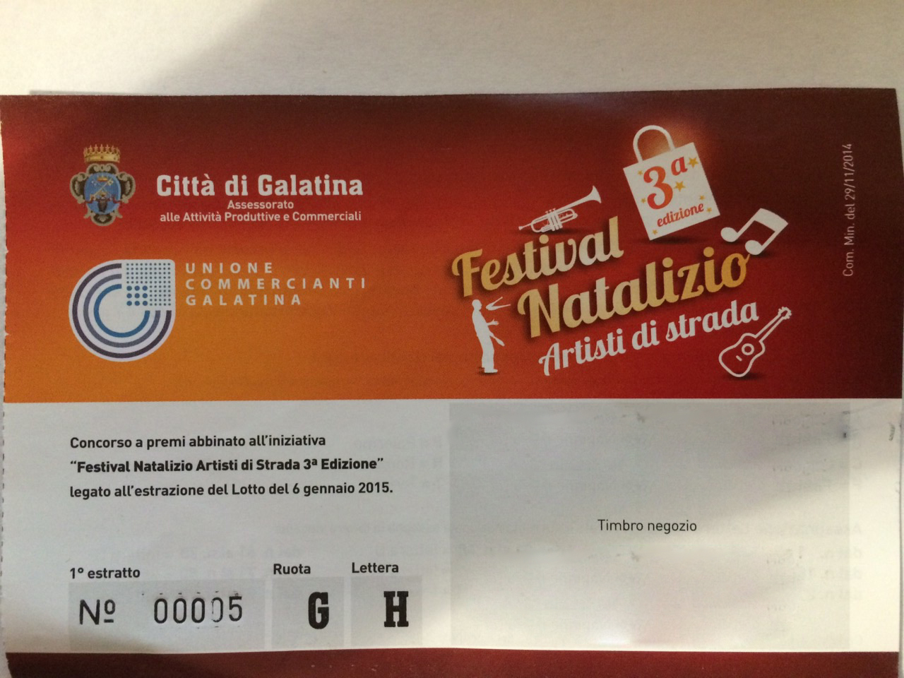 I biglietti vincitori del concorso dell'Unione Commercianti 