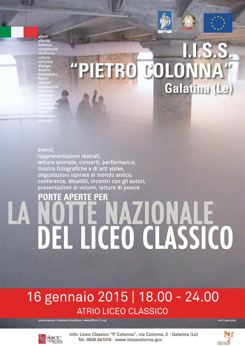 Anche al 'Colonna' la "Notte Nazionale del Liceo Classico" Anche al 'Colonna' la "Notte Nazionale del Liceo Classico"