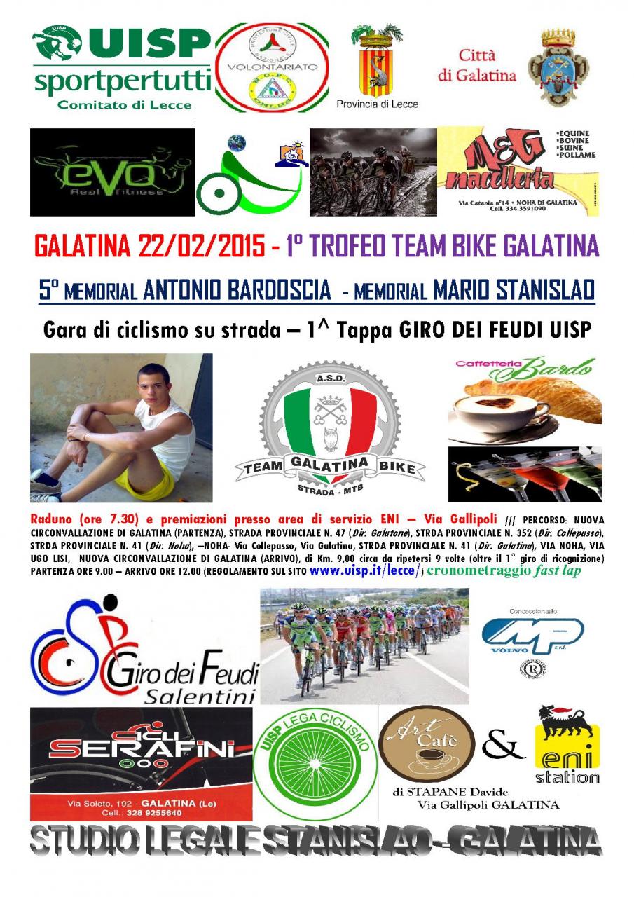A Galatina è tutto pronto per il 'Primo trofeo Team Bike'