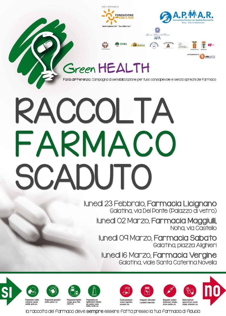 Farmaci scaduti, campagna di sensibilizzazione davanti a quattro farmacie