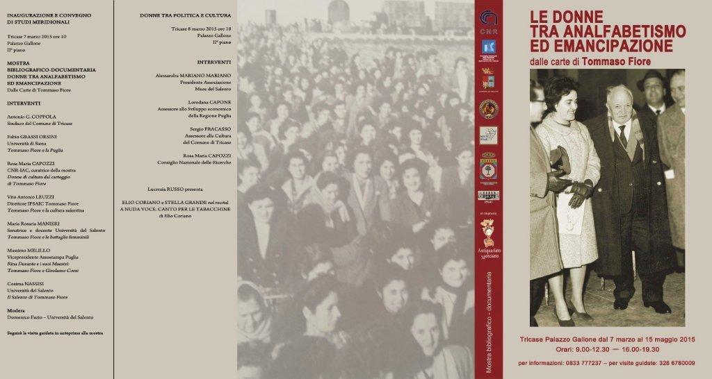 “Le donne tra analfabetismo ed emancipazione. Dalle carte di Tommaso Fiore”