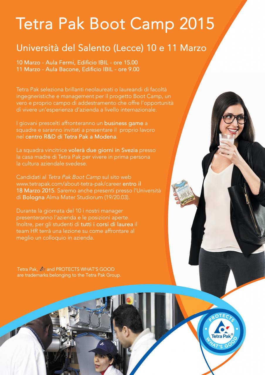 'Tetra Pak Bootcamp 2015' per laureandi e neolaureati in ingegneria 'Tetra Pak Bootcamp 2015' per laureandi e neolaureati in ingegneria