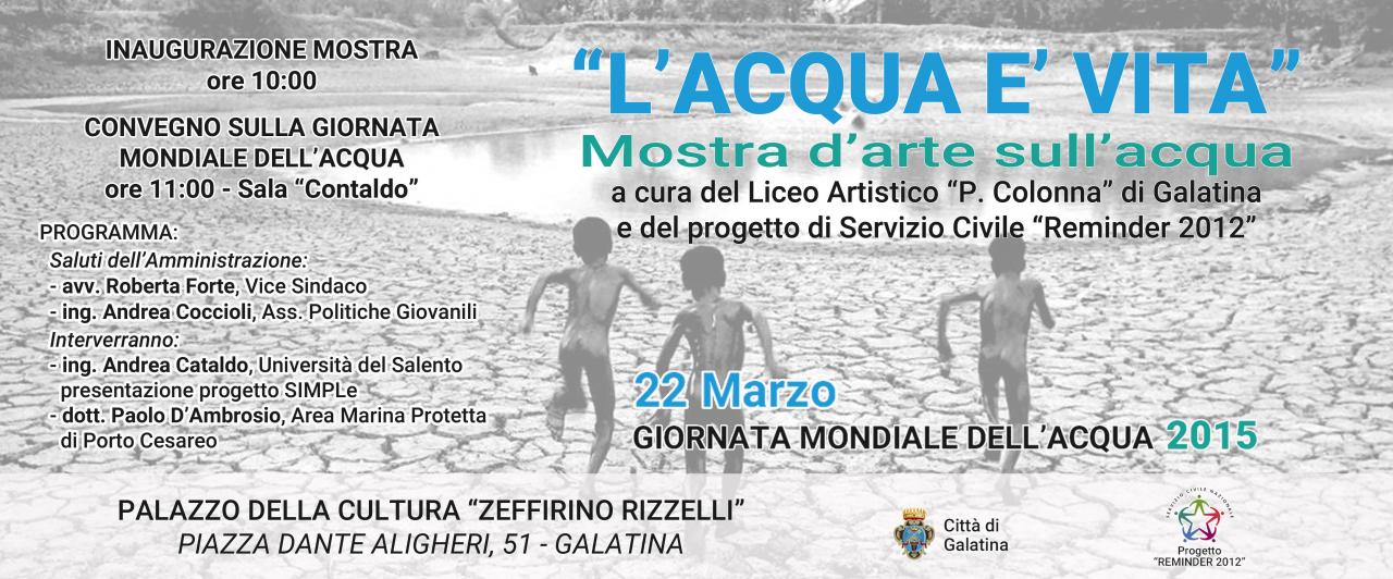 Giornata mondiale dell'acqua, una mostra ed un convegno 