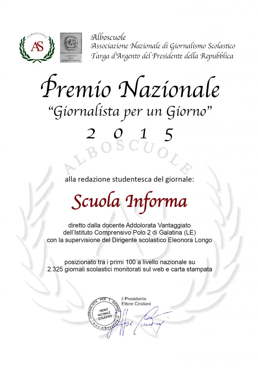 A 'Scuola informa' del Polo 2 il premio 'Giornalista per un giorno'