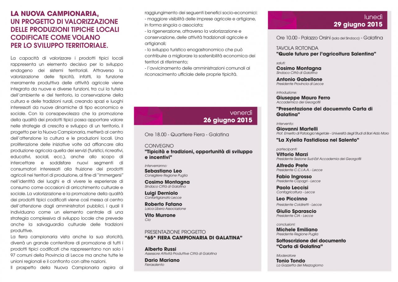 La 'Nuova Campionaria' tornerà al 'locale'