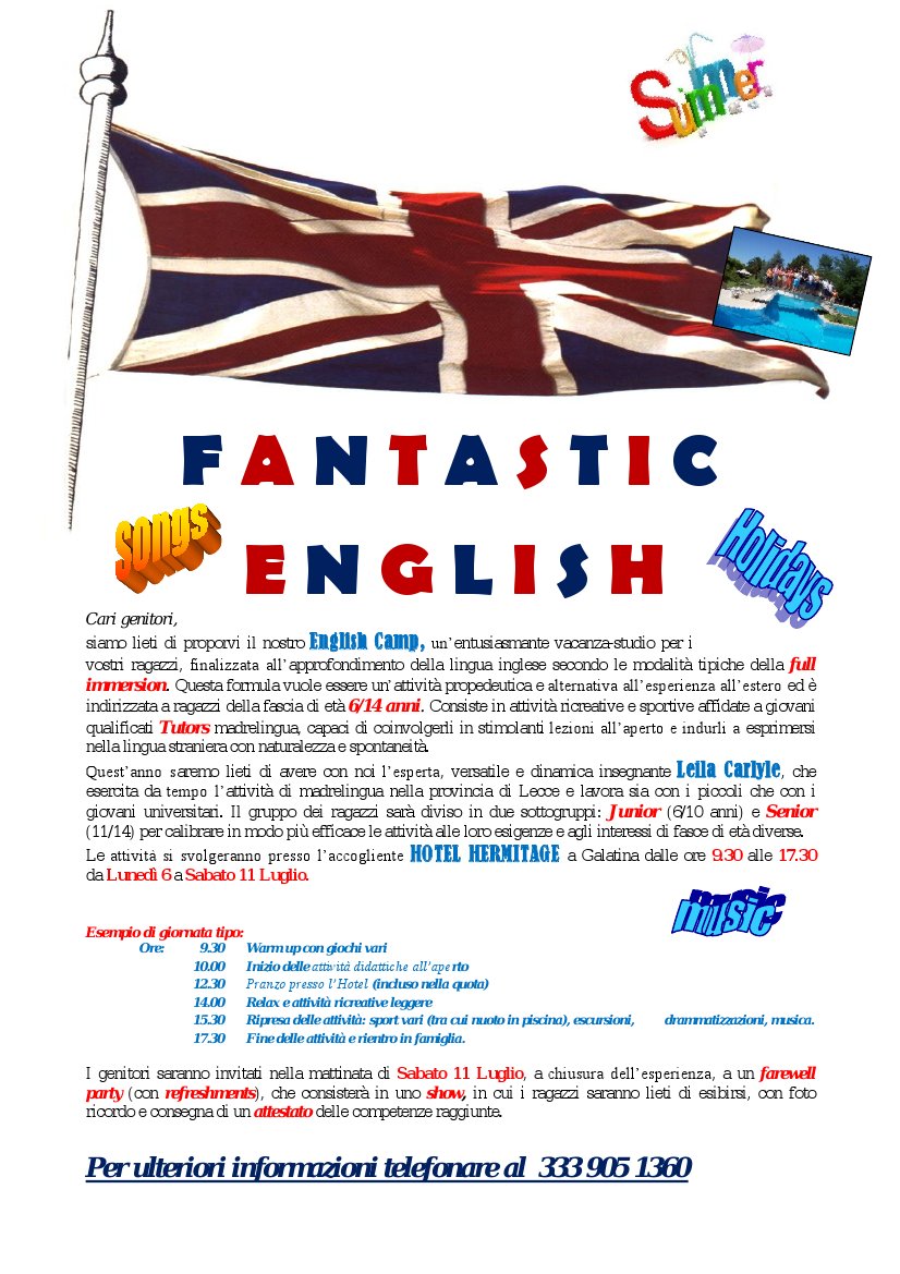 Al via l'English Camp 2015